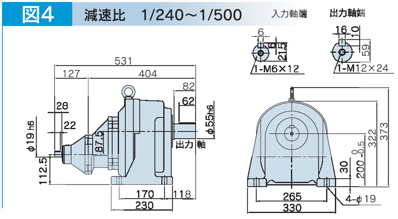 富士変速機ギヤードモータ  VX-Gシリーズ（屋内仕様 脚取付） VX08-500G