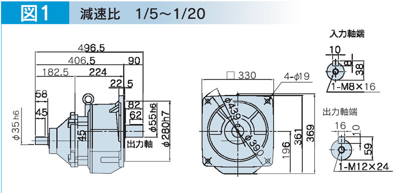 富士変速機ギヤードモータ  VX-GFシリーズ（屋内仕様 フランジ取付） VX75-010GF