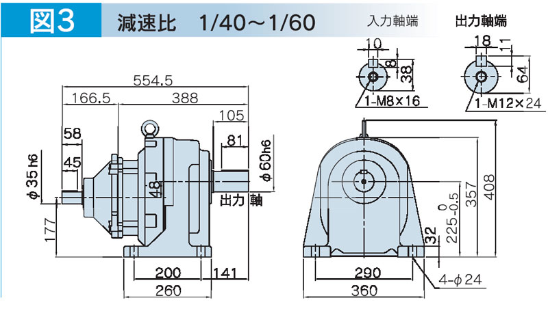 富士変速機ギヤードモータ  VX-Gシリーズ（屋内仕様 脚取付） VX55-045G