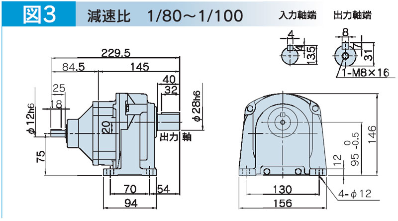 富士変速機ギヤードモータ  VX-Gシリーズ（屋内仕様 脚取付） VX02-080G