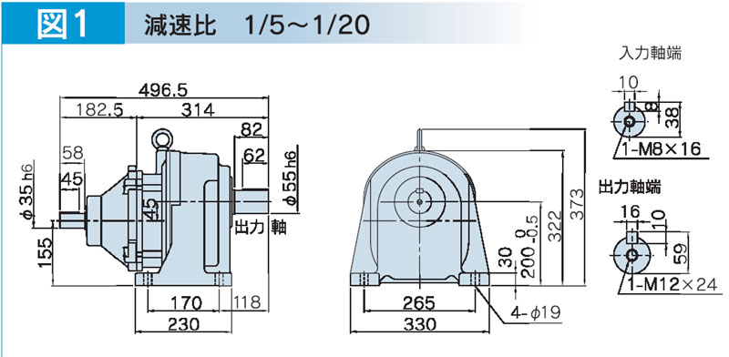 富士変速機ギヤードモータ  VX-Gシリーズ（屋内仕様 脚取付） VX75-020G