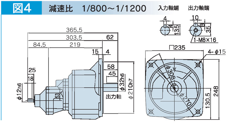 富士変速機ギヤードモータ  VX-GFシリーズ（屋内仕様 フランジ取付） VX01-800GF