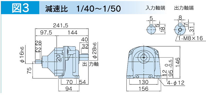 富士変速機ギヤードモータ  VX-Gシリーズ（屋内仕様 脚取付） VX04-050G