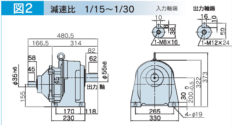 富士変速機ギヤードモータ  VX-Gシリーズ（屋内仕様 脚取付） VX55-015G