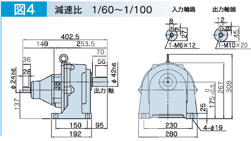 富士変速機ギヤードモータ  VX-Gシリーズ（屋内仕様 脚取付） VX15-100G