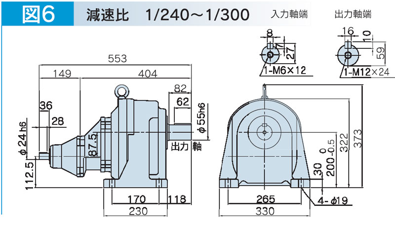 富士変速機ギヤードモータ  VX-Gシリーズ（屋内仕様 脚取付） VX15-300G