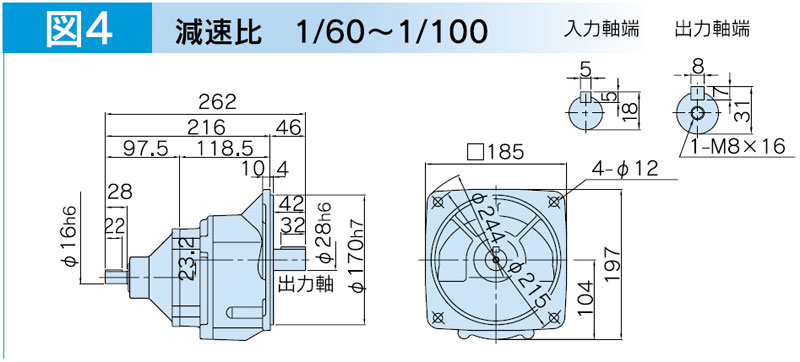 富士変速機ギヤードモータ  VX-GFシリーズ（屋内仕様 フランジ取付） VX04-060GF