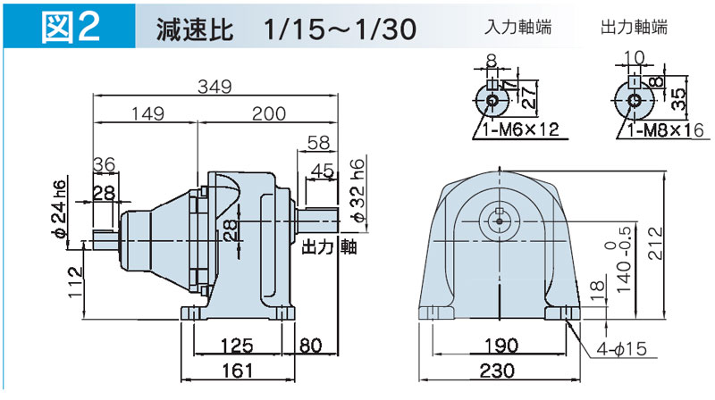 富士変速機ギヤードモータ  VX-Gシリーズ（屋内仕様 脚取付） VX15-020G