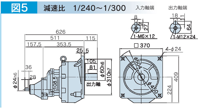 富士変速機ギヤードモータ  VX-GFシリーズ（屋内仕様 フランジ取付） VX22-240GF