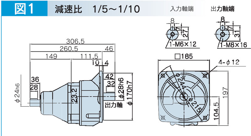 富士変速機ギヤードモータ  VX-GFシリーズ（屋内仕様 フランジ取付） VX15-003GF