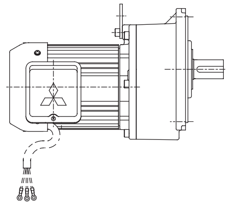 三菱ギヤードモータ  GM-DF/GM-DPFシリーズ（屋内仕様 フランジ取付） GM-DPF 0.75kW 1/1200