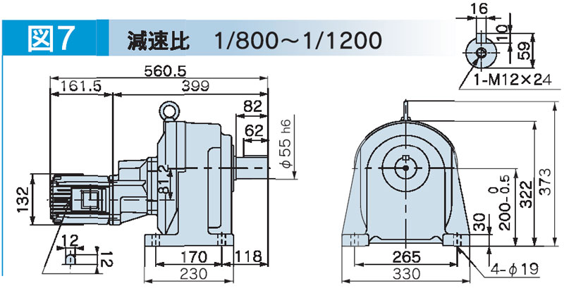 富士変速機ギヤードモータ  VX-Mシリーズ（屋内仕様 脚取付） VX04-K00M