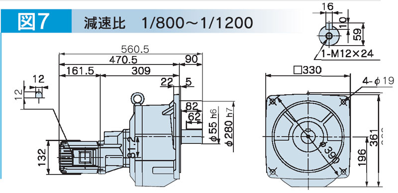 富士変速機ギヤードモータ  VX-MFシリーズ（屋内仕様 フランジ取付） VX04-K20MF