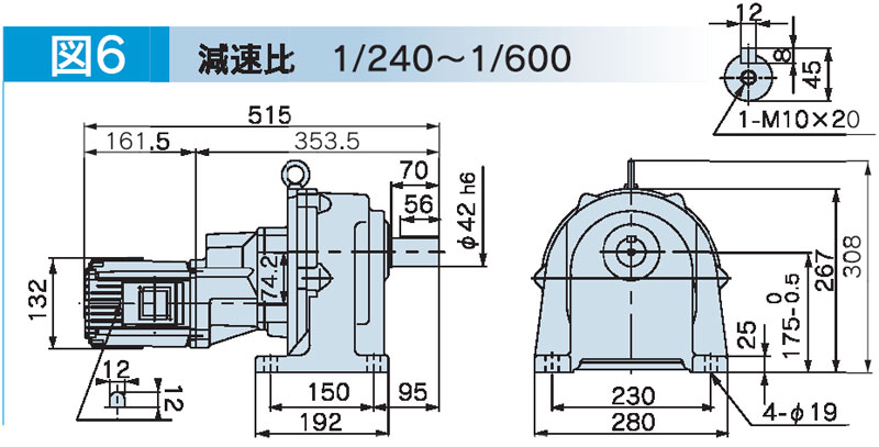 富士変速機ギヤードモータ  VX-Mシリーズ（屋内仕様 脚取付） VX04-300M