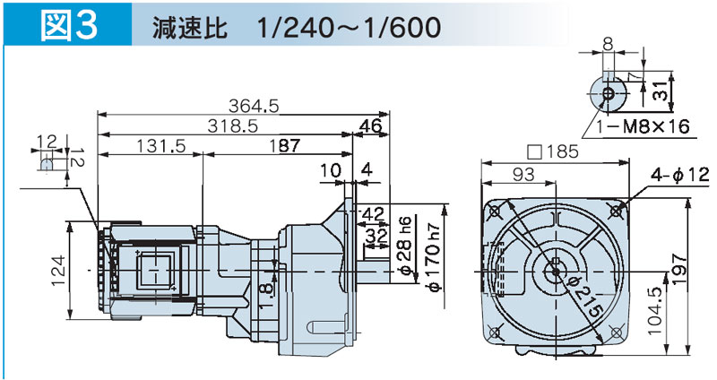 富士変速機ギヤードモータ  VX-MFシリーズ（屋内仕様 フランジ取付） VX01-500MF