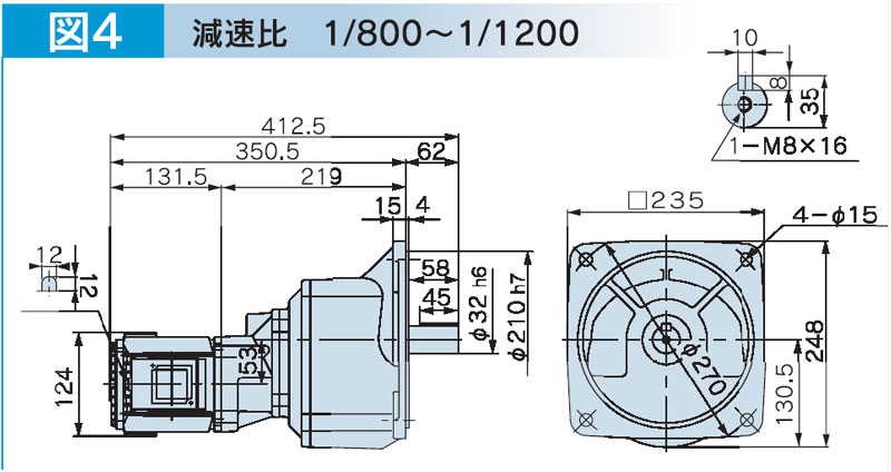 富士変速機ギヤードモータ  VX-MFシリーズ（屋内仕様 フランジ取付） VX01-800MF