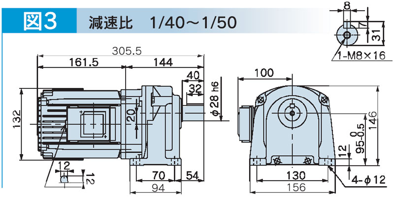 富士変速機ギヤードモータ  VX-Mシリーズ（屋内仕様 脚取付） VX04-045M