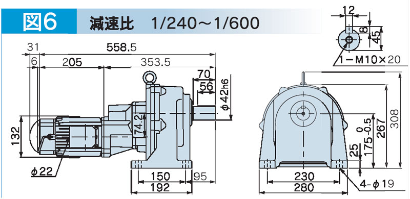 富士変速機ギヤードモータ  VX-Bシリーズ（屋内仕様 脚取付） VX04-600B