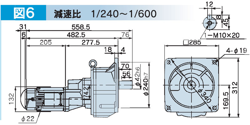 富士変速機ギヤードモータ  VX-BFシリーズ（屋内仕様 フランジ取付） VX04-500BF