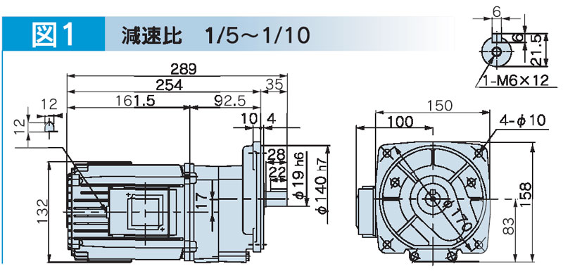 富士変速機ギヤードモータ  VX-MFシリーズ（屋内仕様 フランジ取付） VX04-010MF