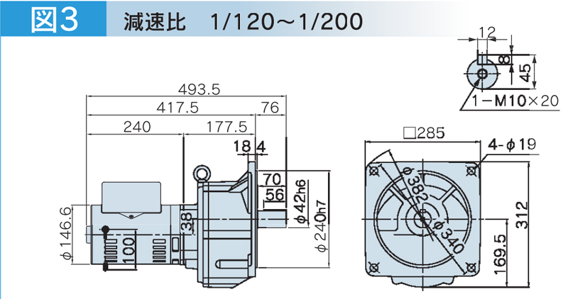 富士変速機ギヤードモータ  VX-SFシリーズ（屋内仕様 フランジ取付） VX08-200SF