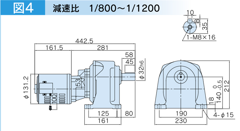 富士変速機ギヤードモータ  VX-Sシリーズ（屋内仕様 脚取付） VX01-800S