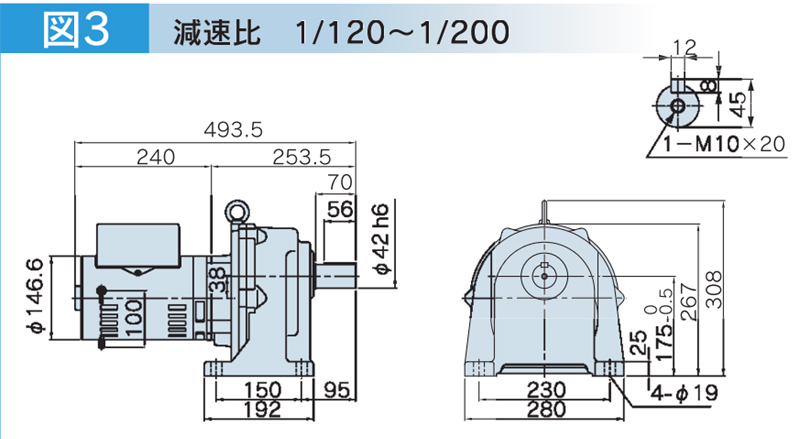 富士変速機ギヤードモータ  VX-Sシリーズ（屋内仕様 脚取付） VX08-200S