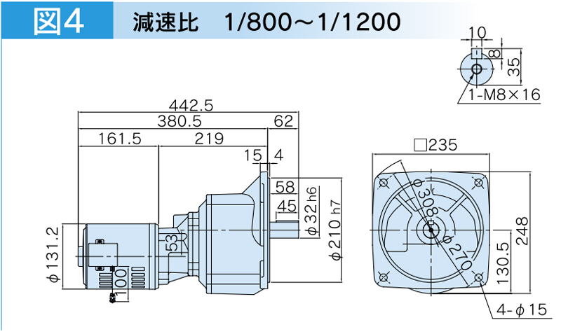 富士変速機ギヤードモータ  VX-SFシリーズ（屋内仕様 フランジ取付） VX01-K20SF