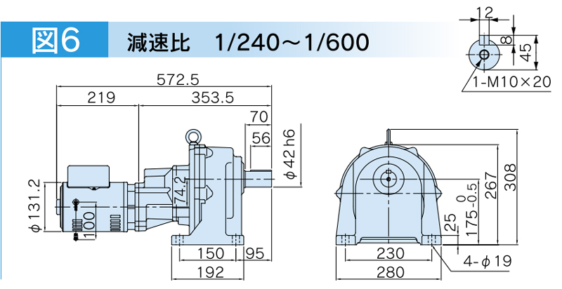 富士変速機ギヤードモータ  VX-Sシリーズ（屋内仕様 脚取付） VX04-600S