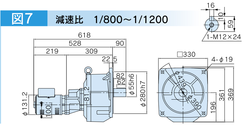 富士変速機ギヤードモータ  VX-SFシリーズ（屋内仕様 フランジ取付） VX04-800SF