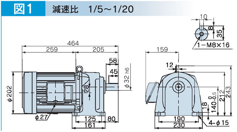 富士変速機ギヤードモータ  VX-EMシリーズ（屋内仕様 脚取付） VX22-003EM