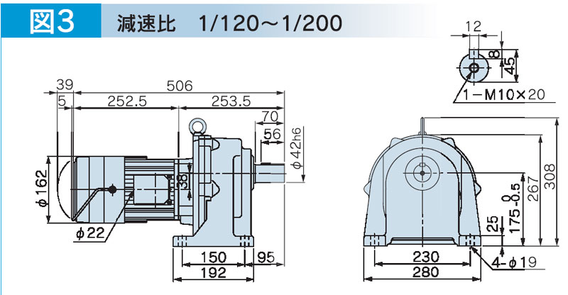 富士変速機ギヤードモータ  VX-EBシリーズ（屋内仕様 脚取付） VX08-200EB