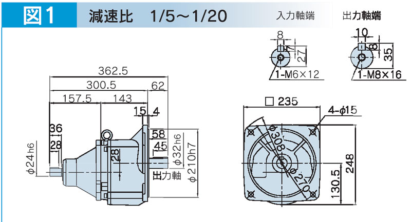 富士変速機ギヤードモータ  VX-EBFシリーズ（屋内仕様 フランジ取付） VX22-003EBF