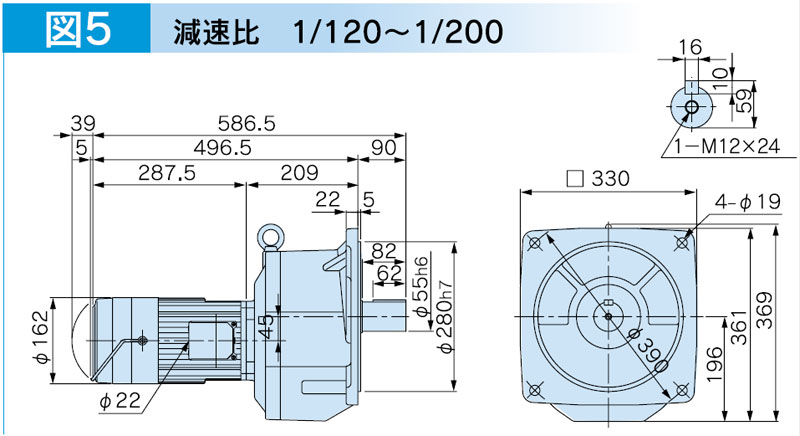 富士変速機ギヤードモータ  VX-EBFシリーズ（屋内仕様 フランジ取付） VX15-200EBF