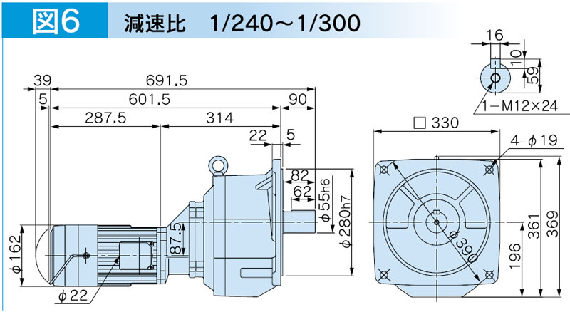 富士変速機ギヤードモータ  VX-EBFシリーズ（屋内仕様 フランジ取付） VX15-300EBF