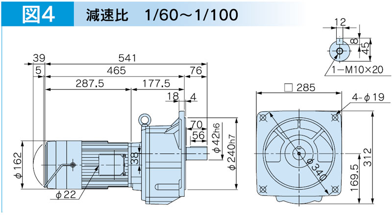 富士変速機ギヤードモータ  VX-EBFシリーズ（屋内仕様 フランジ取付） VX15-100EBF