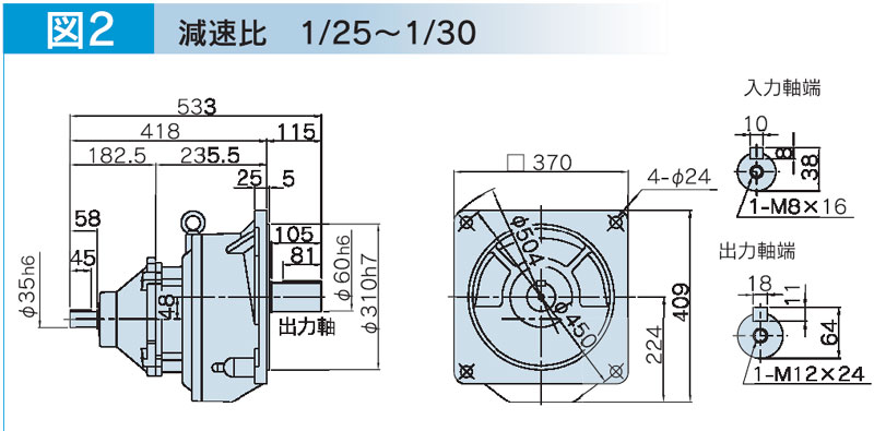 富士変速機ギヤードモータ  VX-EBFシリーズ（屋内仕様 フランジ取付） VX75-030EBF