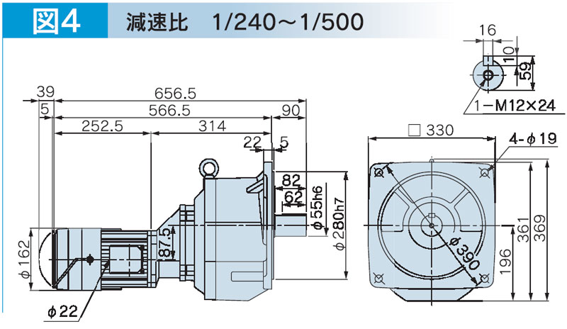 富士変速機ギヤードモータ  VX-EBFシリーズ（屋内仕様 フランジ取付） VX08-300EBF