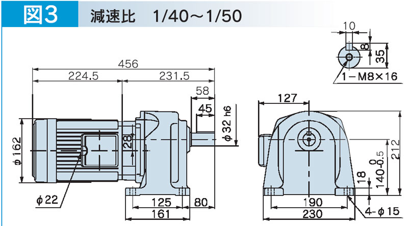 富士変速機ギヤードモータ  VX-EMシリーズ（屋内仕様 脚取付） VX15-050EM