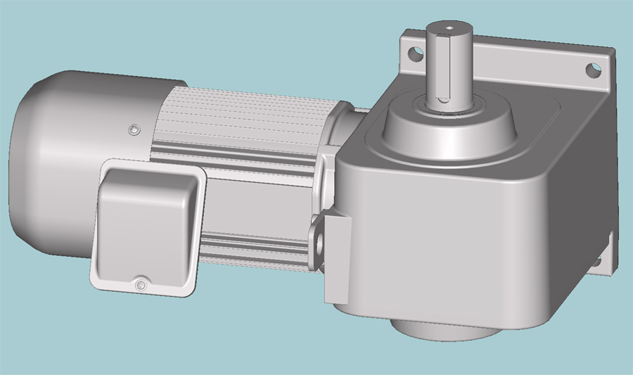 三菱 ギヤードモータ GM-SHYB-RT-0.4KW-1/25 脚取付 直交形 両軸